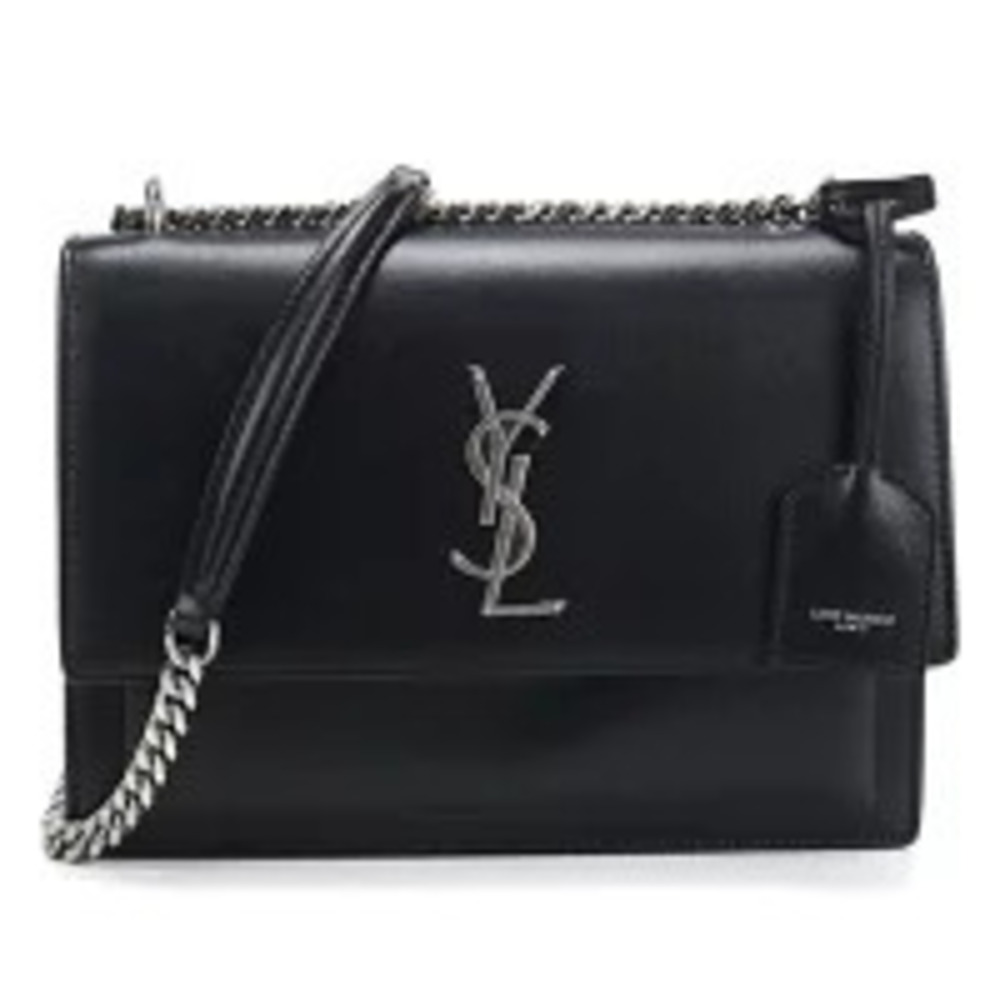 Saint Laurent Shoulder Bag YSL Monogram Sunset Leather Black Crossbody